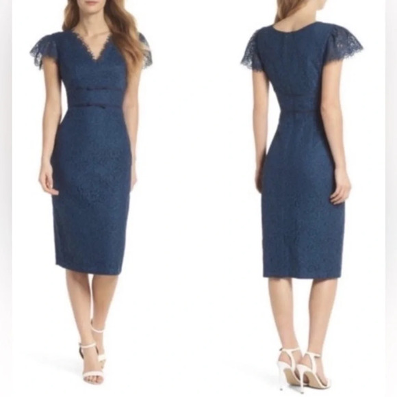 Gal Meets Glam "The Ginger" Rosebud Lace Sheath Dress Flirty Romantic NWT Sz 12 - Picture 3 of 9